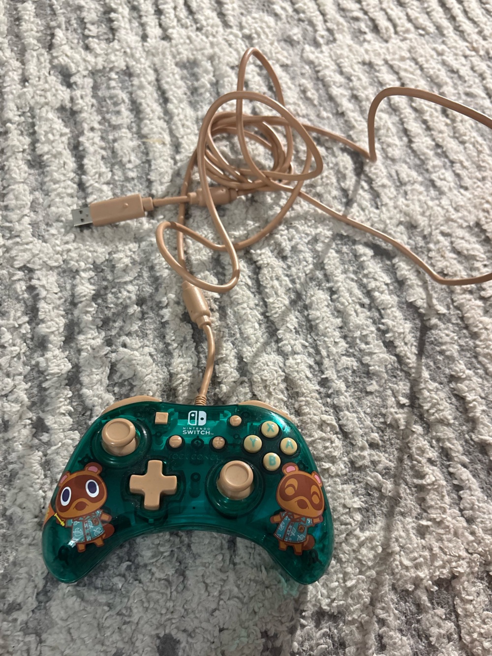 Nintendo switch animal crossing tom nook blue wired controller